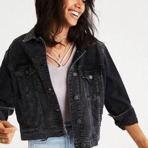American Eagle Outfitters Lace Up Denim Jacket